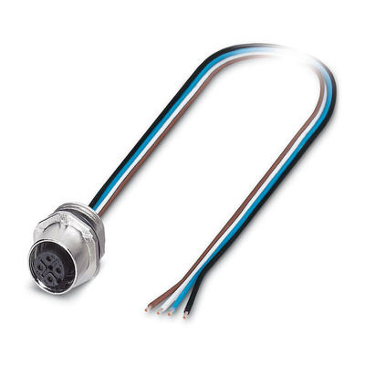 Phoenix Contact Straight Female 4 way M12 to Sensor Actuator Cable, 500mm