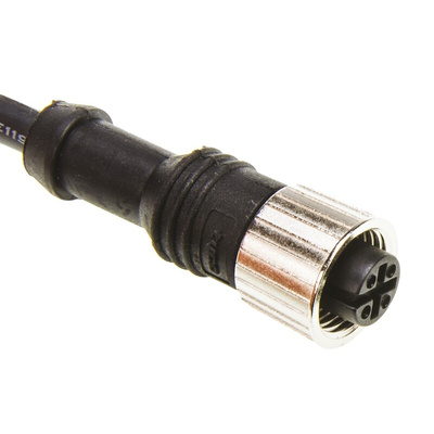 TE Connectivity Straight Female 4 way M12 to Unterminated Sensor Actuator Cable, 5m
