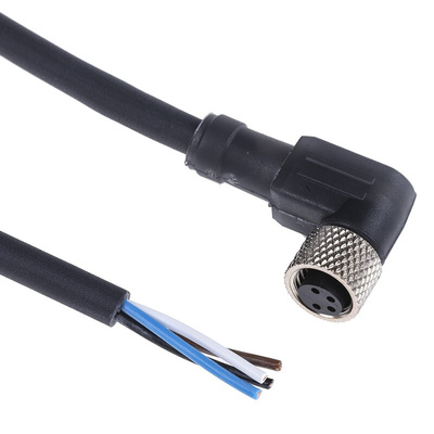 Telemecanique Sensors Right Angle Female 4 way M8 to Unterminated Sensor Actuator Cable, 5m