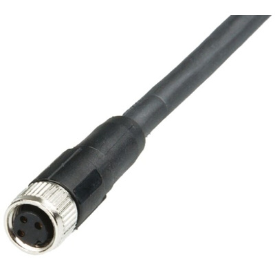 Telemecanique Sensors Straight Female 3 way 1/2 in Circular to Unterminated Sensor Actuator Cable, 5m