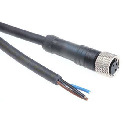 Telemecanique Sensors Straight Female 3 way M8 to Unterminated Sensor Actuator Cable, 2m
