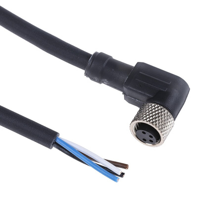 Telemecanique Sensors Right Angle Female 4 way M8 to Unterminated Sensor Actuator Cable, 10m