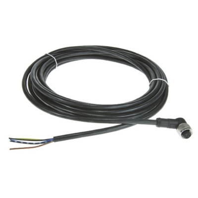 Telemecanique Sensors Right Angle Female 3 way M12 to Unterminated Sensor Actuator Cable, 10m