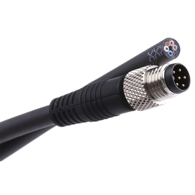 Binder Straight Male 6 way M8 to Unterminated Sensor Actuator Cable, 2m