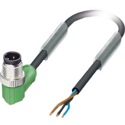Phoenix Contact Right Angle Male 3 way M12 to Sensor Actuator Cable, 5m