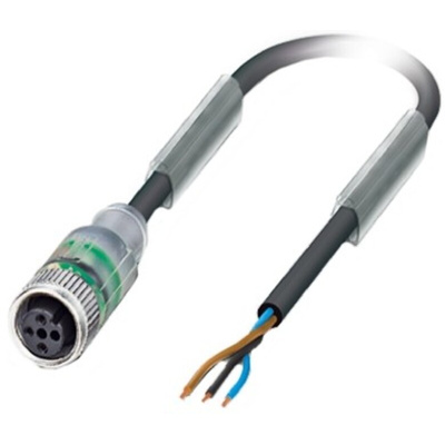 Phoenix Contact Female 3 way M12 to Sensor Actuator Cable, 10m