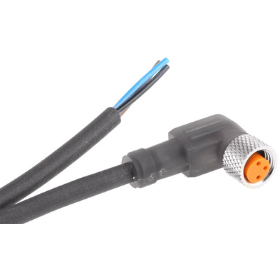 Lumberg Automation Right Angle Female 3 way M8 to Unterminated Sensor Actuator Cable, 2m
