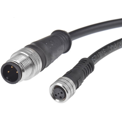 Brad from Molex Straight Female 3 way M8 to Straight Male 3 way M12 Sensor Actuator Cable, 3m
