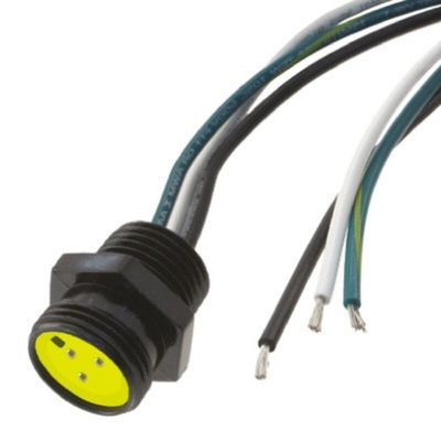 Brad from Molex Straight Female 3 way 7/8 in Circular to Unterminated Sensor Actuator Cable, 300mm