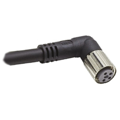 Omron Right Angle Female 3 way M8 to Unterminated Sensor Actuator Cable, 2m