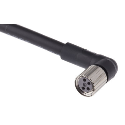 Omron Right Angle Female 4 way M8 to Unterminated Sensor Actuator Cable, 2m