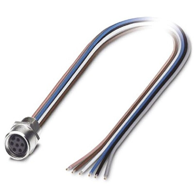Phoenix Contact Straight Female 6 way M8 to Unterminated Sensor Actuator Cable, 5m