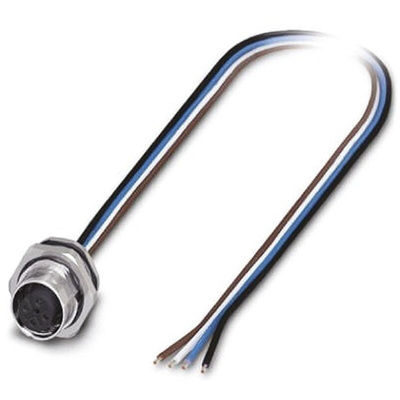 Phoenix Contact Straight Female 4 way M12 to Unterminated Sensor Actuator Cable, 5m