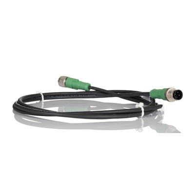 Phoenix Contact Straight Female 4 way M12 to Straight Male 4 way M12 Sensor Actuator Cable, 1.5m