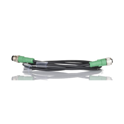 Phoenix Contact Straight Female 4 way M12 to Straight Male 4 way M12 Sensor Actuator Cable, 1.5m