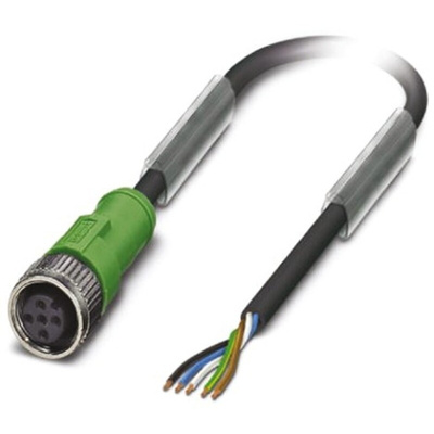 Phoenix Contact Straight Female 5 way M12 to Unterminated Sensor Actuator Cable, 10m