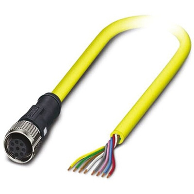 Phoenix Contact Straight Female 8 way M12 to Unterminated Sensor Actuator Cable, 2m