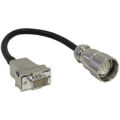 Baumer Straight Female 12 way M23 to Straight Male 9 way 9 Pin D-sub Sensor Actuator Cable, 200mm