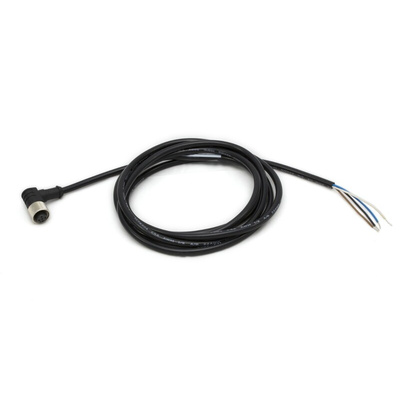 Banner Right Angle Female 4 way M12 to Unterminated Sensor Actuator Cable, 5m