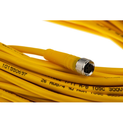 Turck Straight Female 4 way M8 to Unterminated Sensor Actuator Cable, 20m