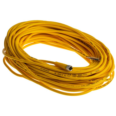Turck Straight Female 4 way M8 to Unterminated Sensor Actuator Cable, 20m