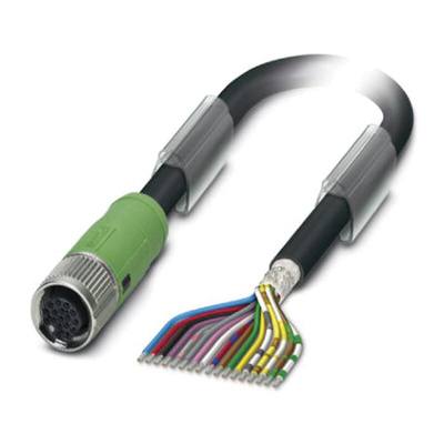 Phoenix Contact Female 17 way M12 to Sensor Actuator Cable, 10m