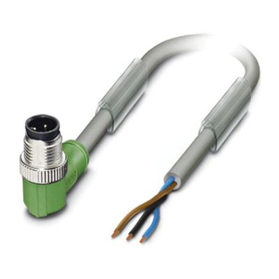 Phoenix Contact Male 3 way M12 to Sensor Actuator Cable, 3m