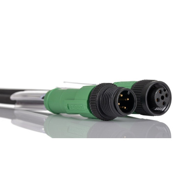 Phoenix Contact Straight Male 4 way M12 to Straight Female 4 way M12 Sensor Actuator Cable, 3m