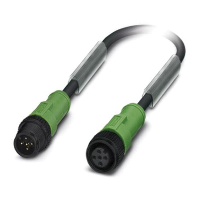 Phoenix Contact Male 5 way M12 to Female 5 way M12 Sensor Actuator Cable, 3m