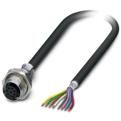 Phoenix Contact Straight Female 8 way M12 to Unterminated Sensor Actuator Cable, 2m