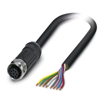 Phoenix Contact Female 8 way M12 to Sensor Actuator Cable, 5m