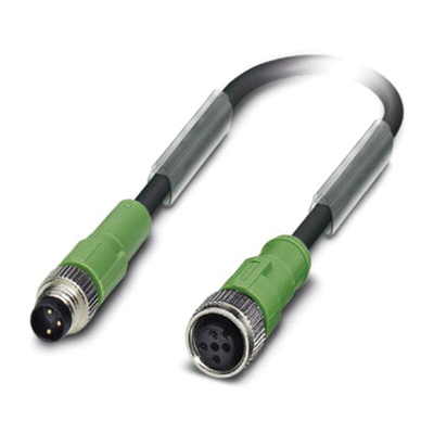 Phoenix Contact Male 3 way M8 to Female 3 way M12 Sensor Actuator Cable, 1.5m