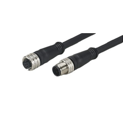 ifm electronic Female 3 way M12 to Male 3 way M12 Sensor Actuator Cable, 300mm