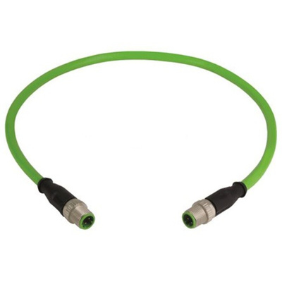 HARTING Straight Male 4 way M12 to Straight Male 4 way M12 Sensor Actuator Cable, 3m