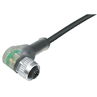binder Right Angle Female 4 way M12 to Unterminated Sensor Actuator Cable, 2m