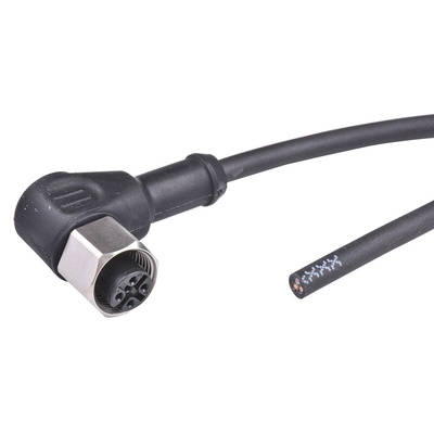 Binder Right Angle Female 3 way M12 to Unterminated Sensor Actuator Cable, 2m