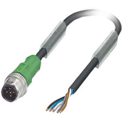 Phoenix Contact Male 5 way M12 to Unterminated Sensor Actuator Cable, 5m