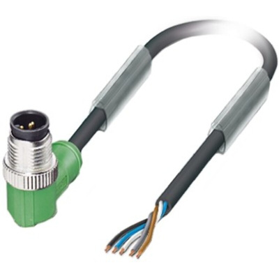 Phoenix Contact Right Angle Male 5 way M12 to Sensor Actuator Cable, 10m