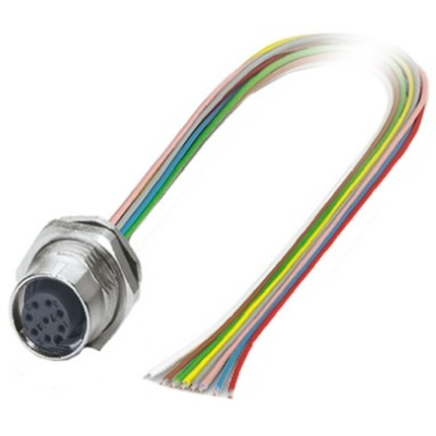 Phoenix Contact Female 8 way M12 to Sensor Actuator Cable, 500mm