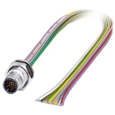 Phoenix Contact Male 17 way M12 to Sensor Actuator Cable, 500mm