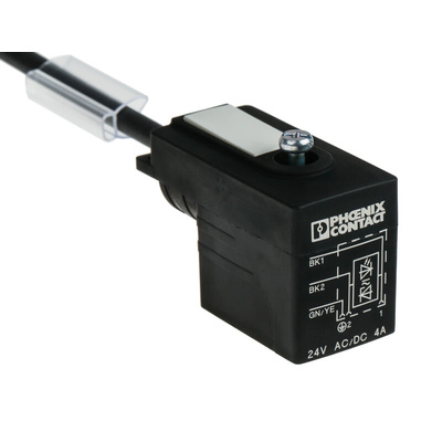 Phoenix Contact Female 3 way DIN 43650 Form B to Unterminated Sensor Actuator Cable, 3m