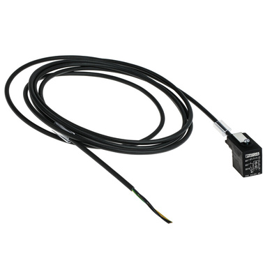 Phoenix Contact Female 3 way DIN 43650 Form B to Unterminated Sensor Actuator Cable, 3m