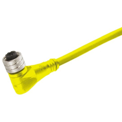 Brad from Molex Right Angle Female 3 way 1/2 in Circular to Unterminated Sensor Actuator Cable, 1.8m