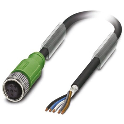 Phoenix Contact Female 5 way M12 to Unterminated Sensor Actuator Cable, 5m