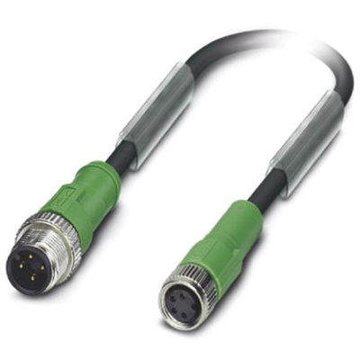 Phoenix Contact Straight Female 4 way M8 to Straight Male 4 way M12 Sensor Actuator Cable, 1.5m