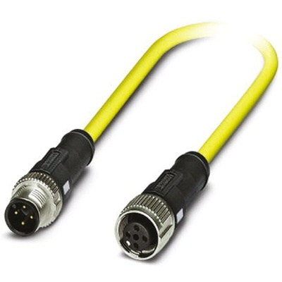 Phoenix Contact Straight Female 4 way M12 to Straight Male 4 way M12 Sensor Actuator Cable, 500mm