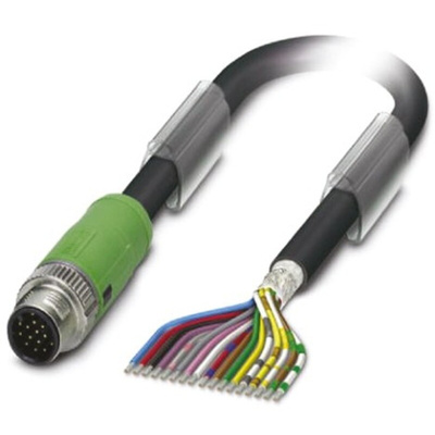 Phoenix Contact Straight Male 17 way M12 to Unterminated Sensor Actuator Cable, 10m