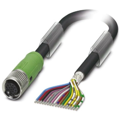 Phoenix Contact Straight Female 17 way M12 to Unterminated Sensor Actuator Cable, 5m
