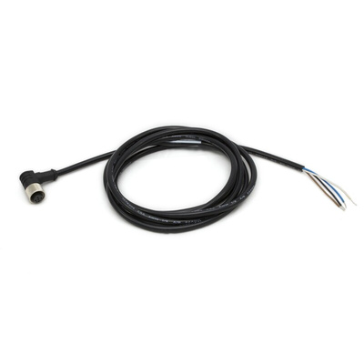 Banner Right Angle Female 4 way M12 to Unterminated Sensor Actuator Cable, 2m