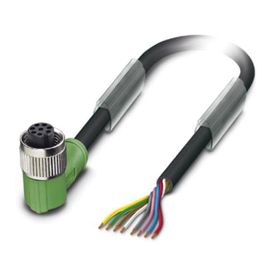 Phoenix Contact Female 8 way M12 to Sensor Actuator Cable, 3m